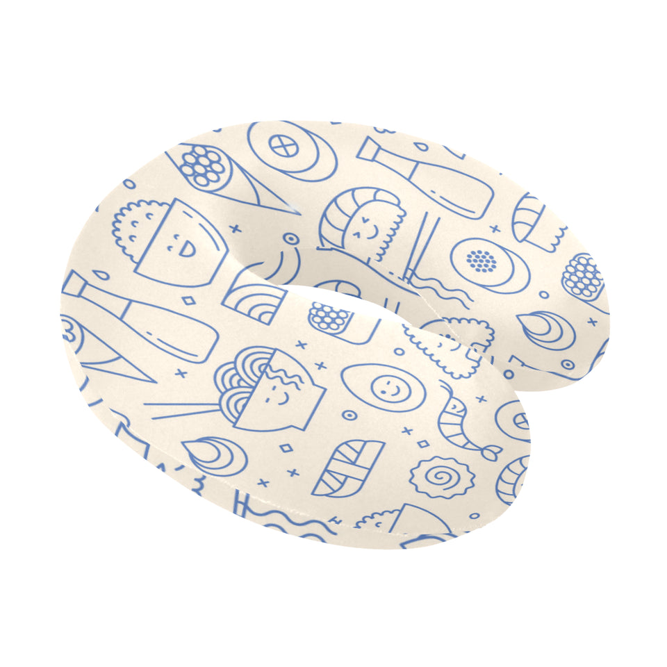 Cute sushi icon pattern U-Shaped Travel Neck Pillow
