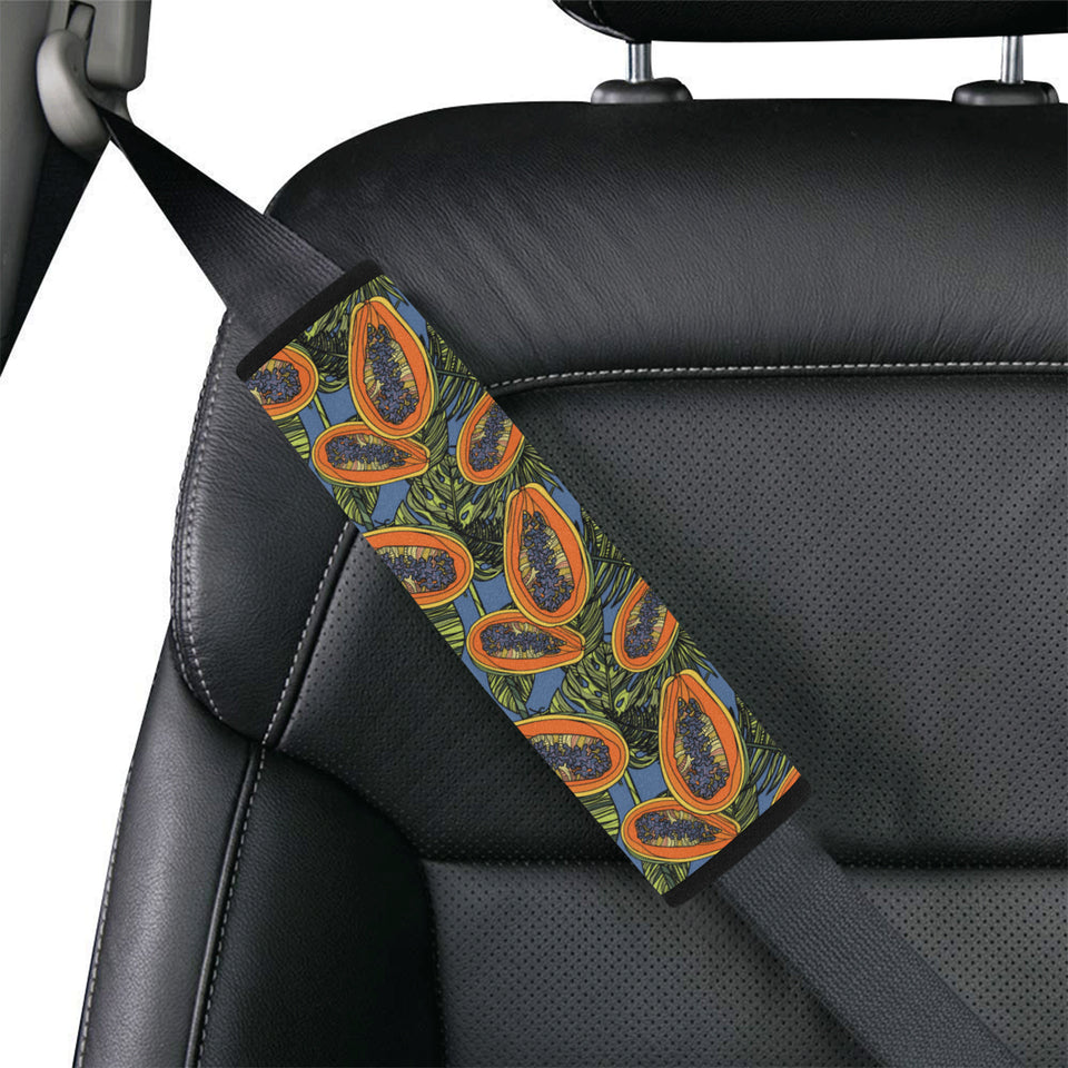 Colorful papaya tropical leaves Car Seat Belt Cover