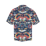 Blue red dragon cloud pattern Men's All Over Print Hawaiian Shirt
