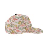 Pink flamingo birds pineapples hibiscus flower pat All Over Print Snapback Cap