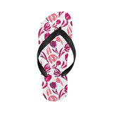 pink sketch tulip pattern Unisex Flip Flops
