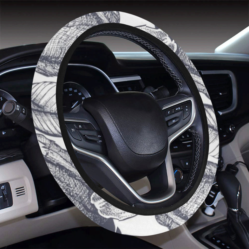 Guava tropical hand drawn pattern Car Steering Wheel Cover