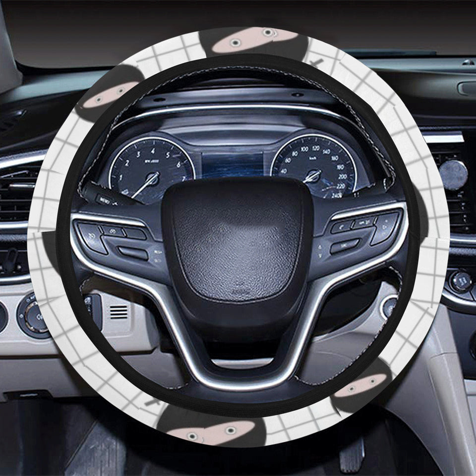 Ninja pattern plaid background Car Steering Wheel Cover