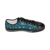 Snowflake pattern dark background Women's Low Top Canvas Shoes Black