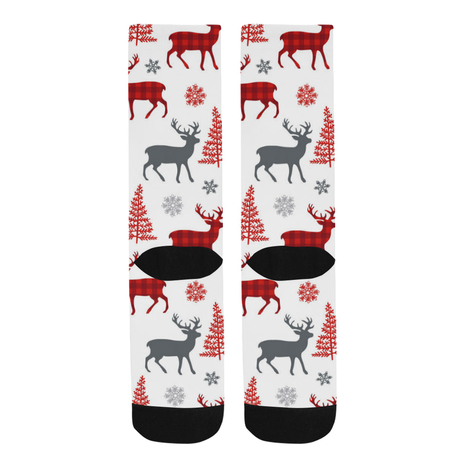 Deer tree snowflakes chrismas pattern Crew Socks