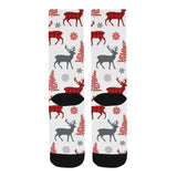 Deer tree snowflakes chrismas pattern Crew Socks