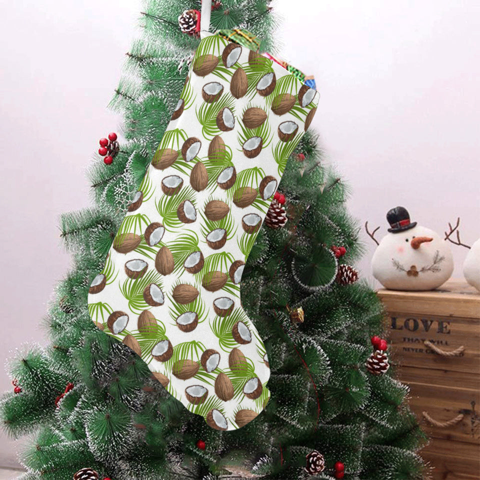 Coconut Pattern Print Design 04 Christmas Stocking