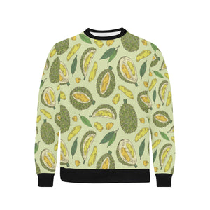 Durian leaves pattern background Men's Crew Neck Sweatshirt