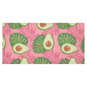 Avocado slices leaves pink back ground Tablecloth