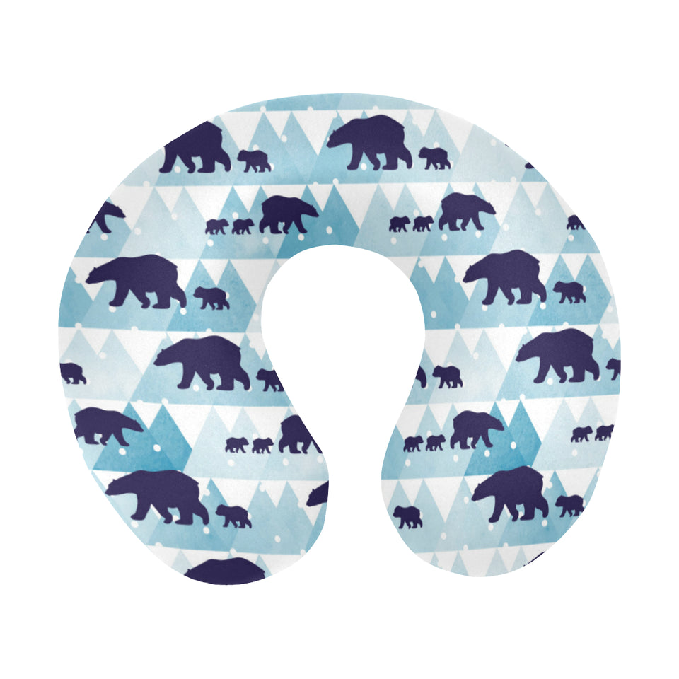 polar bear winter snow pattern U-Shaped Travel Neck Pillow
