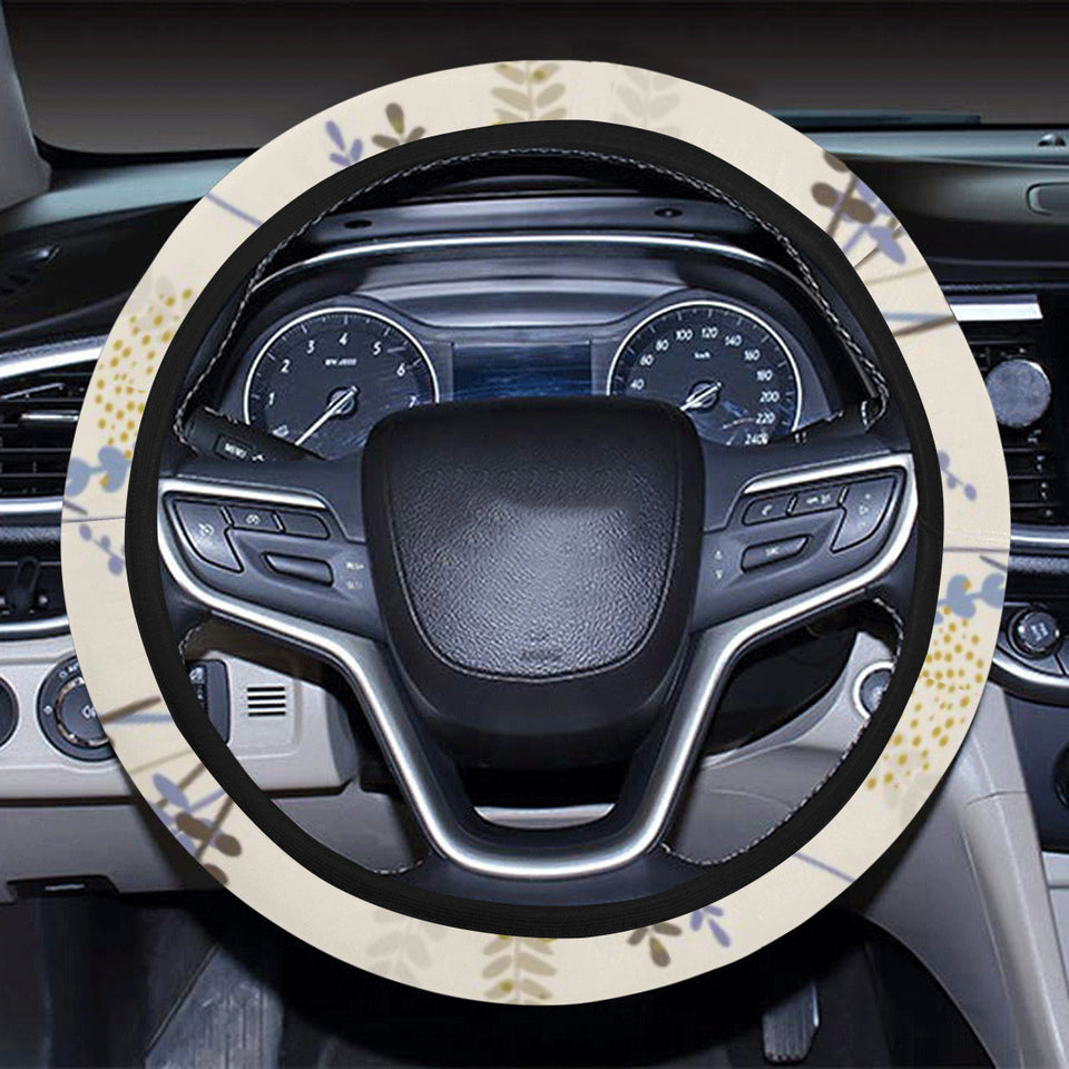 Lavender modern pattern blackground Car Steering Wheel Cover