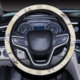 Lavender modern pattern blackground Car Steering Wheel Cover