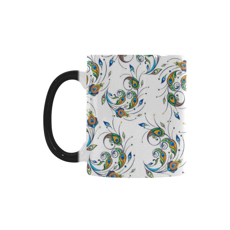 Peacock feather pattern Morphing Mug Heat Changing Mug