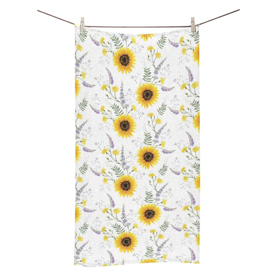 beautiful sunflowers pattern Bath Towel