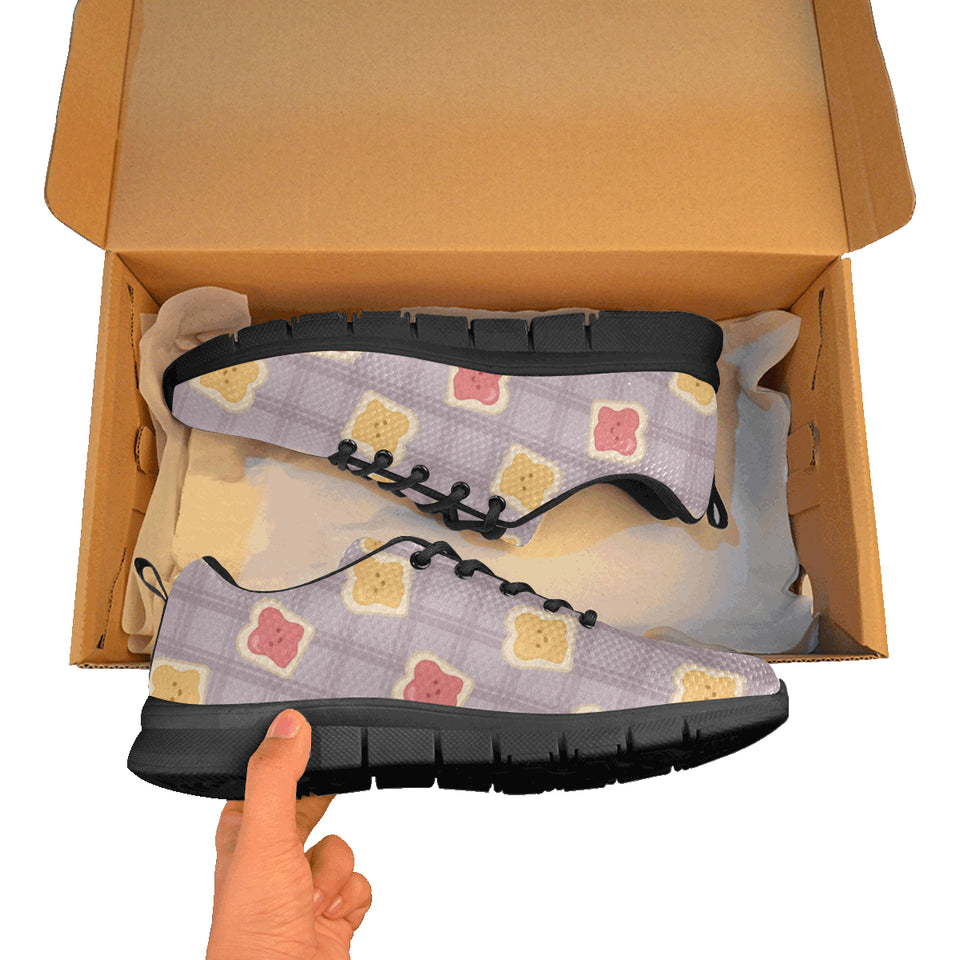 Bread Toast Pattern Print Design 05 Men's Breathable Sneakers ( Model 055)