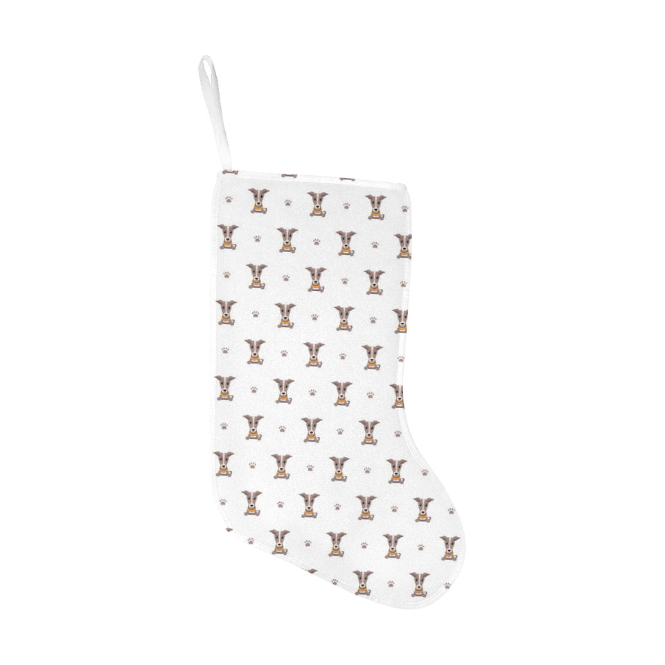 Greyhound Pattern Print Design 05 Christmas Stocking