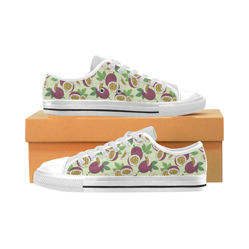 Paassion fruit pattern Men's Low Top Shoes White