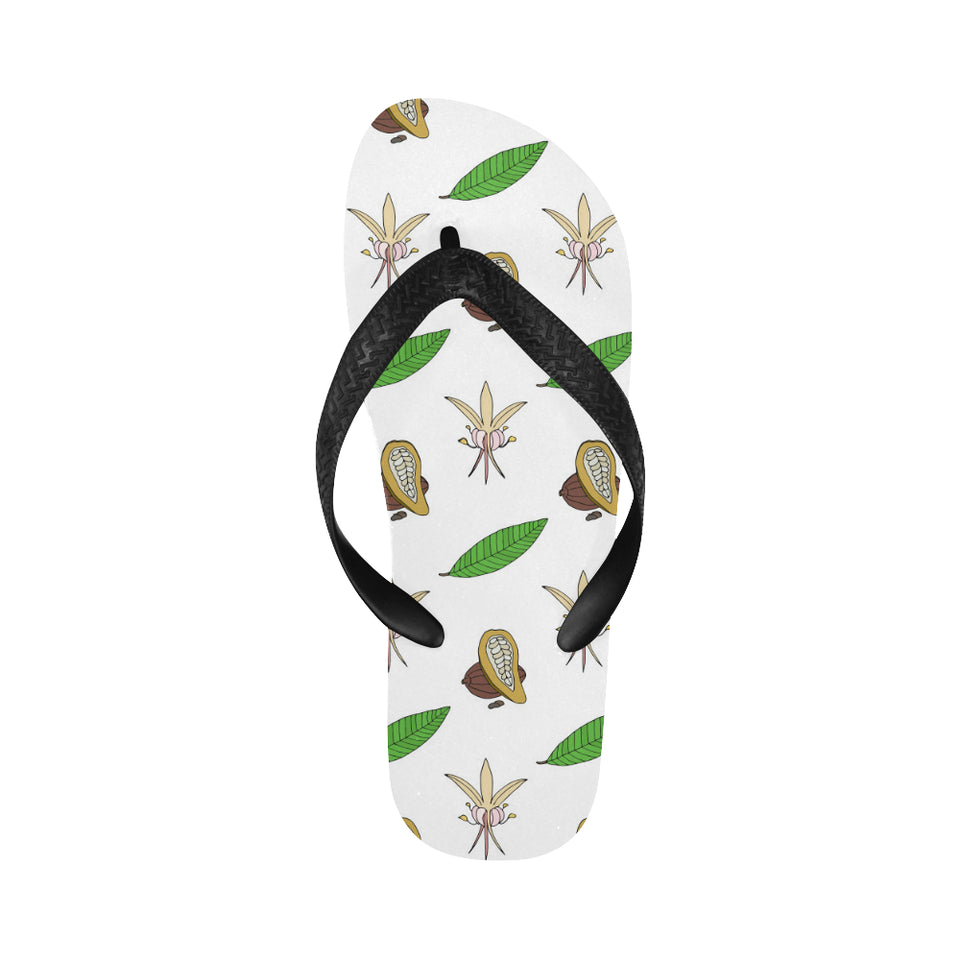 Color hand drawn cacao pattern Unisex Flip Flops