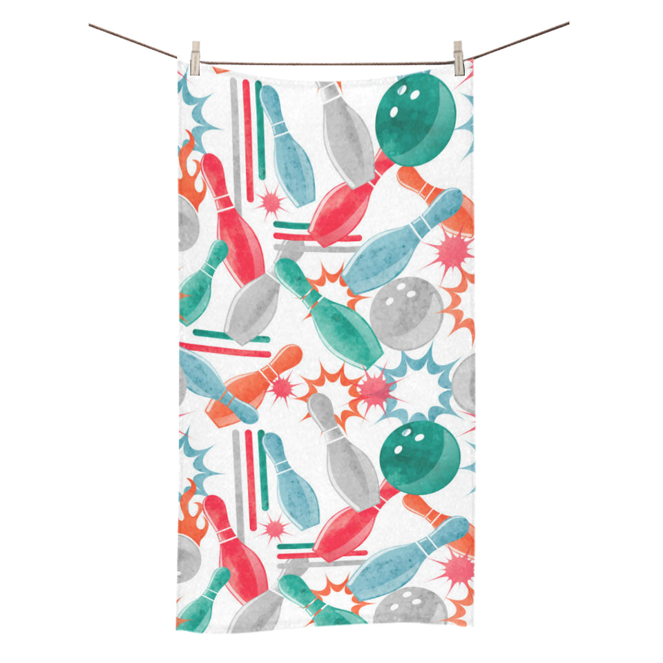Watercolor bowling pattern Bath Towel
