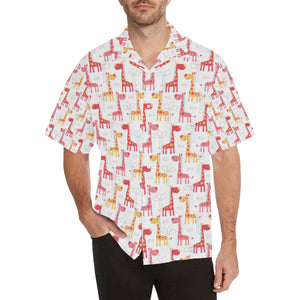 Giraffe Pattern Print Design 03 Men's All Over Print Hawaiian Shirt (Model T58)