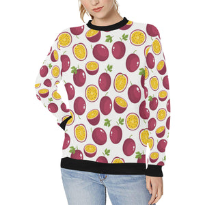 Passion fruit design pattern Women's Crew Neck Sweatshirt