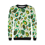 Avocado design pattern Women's Crew Neck Sweatshirt