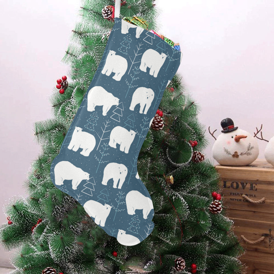 polar bear mother her child pattern Christmas Stocking