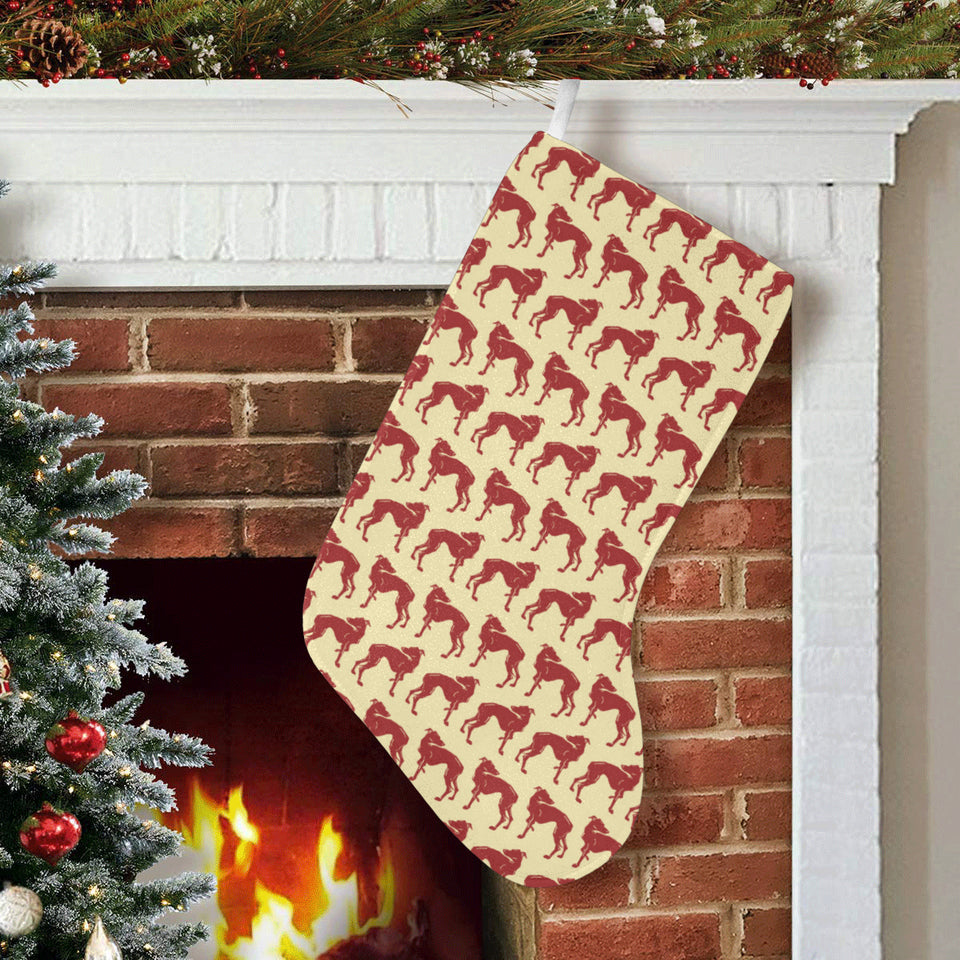 Greyhound Pattern Print Design 04 Christmas Stocking