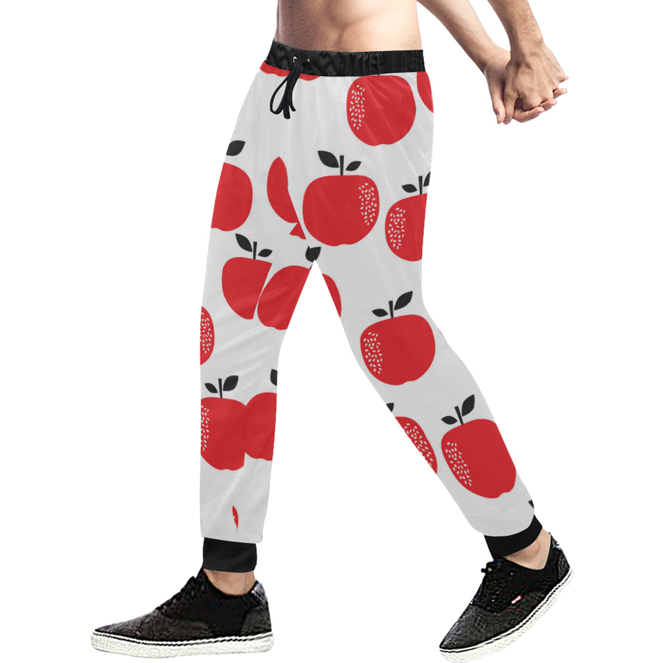red apples white background Unisex Casual Sweatpants