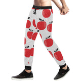 red apples white background Unisex Casual Sweatpants