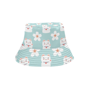 Maneki neko cat sakura Unisex Bucket Hat