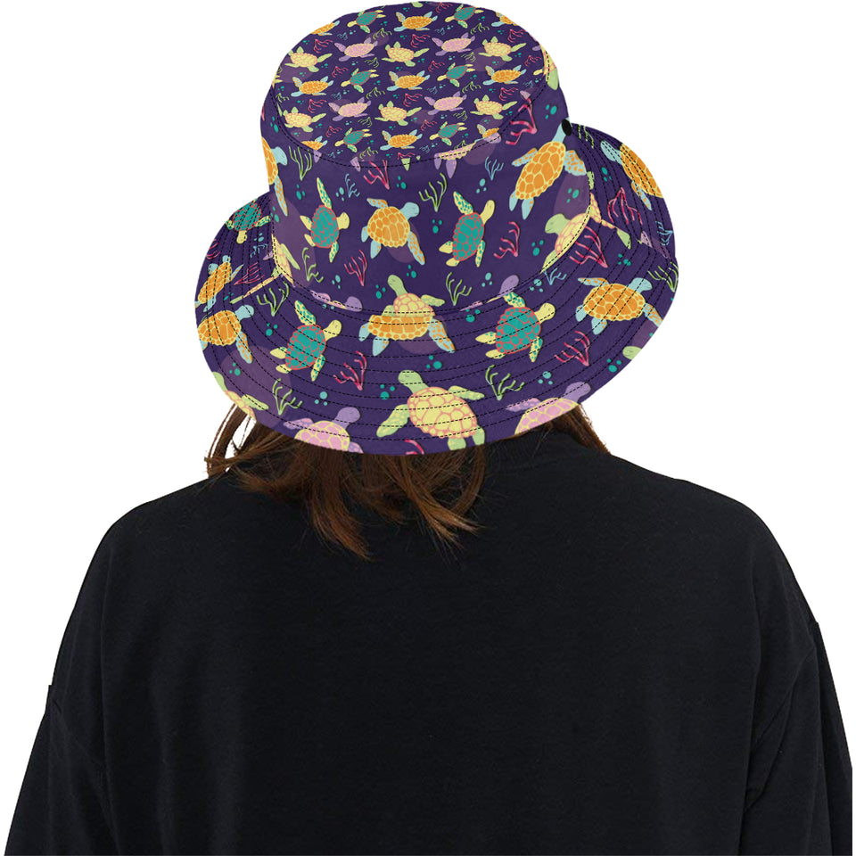 Colorful sea turtle pattern Unisex Bucket Hat