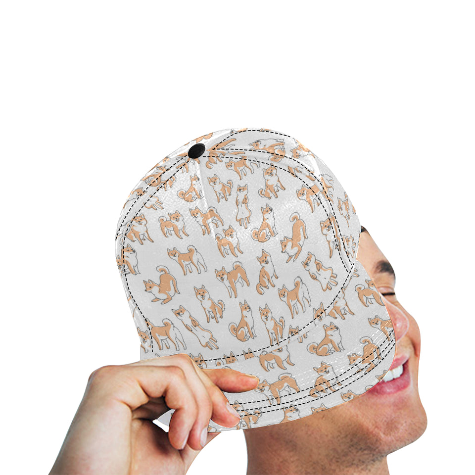 shiba inu dog pattern All Over Print Snapback Cap