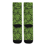 Green hop pattern Crew Socks