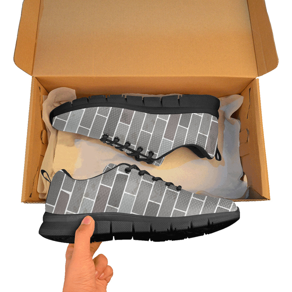 Brick Printed Pattern Print Design 05 Men's Breathable Sneakers ( Model 055)