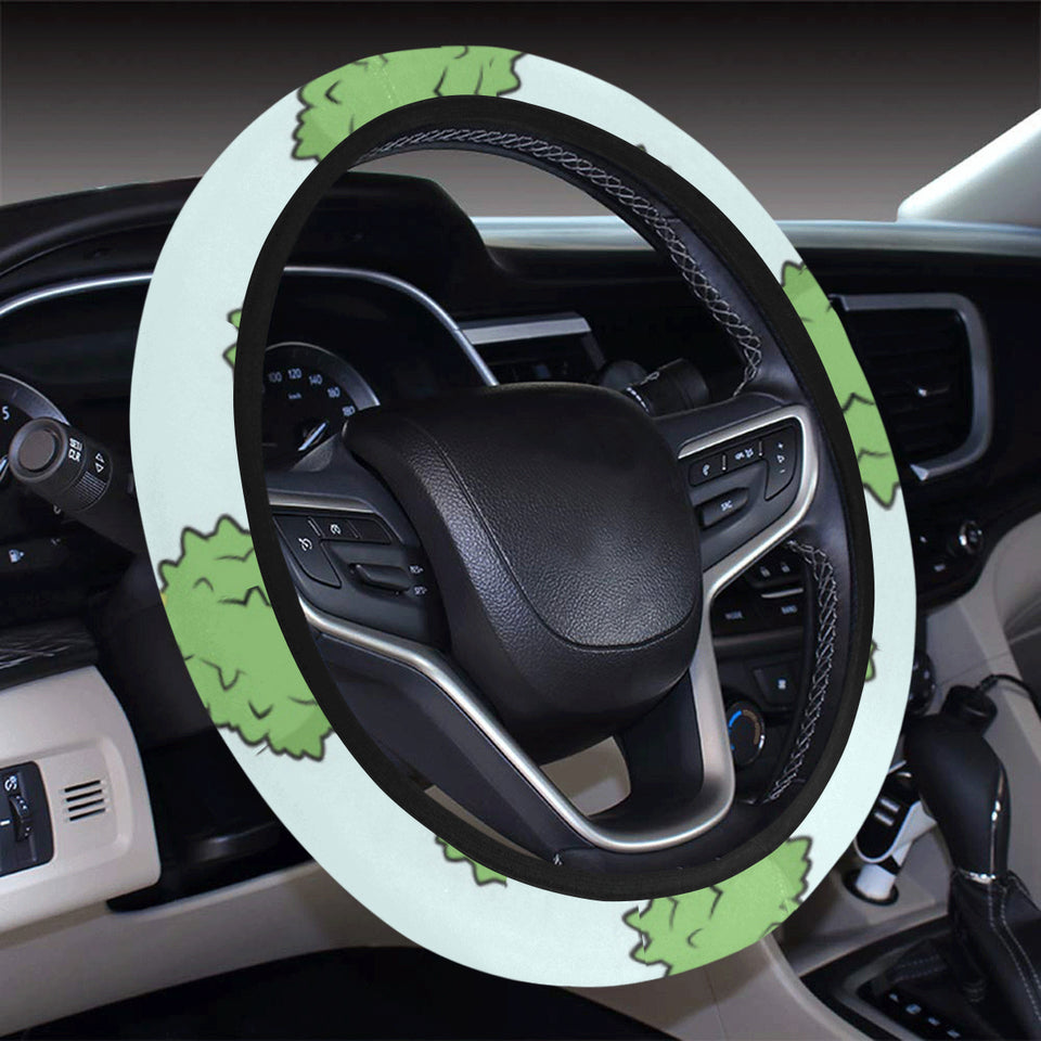 Durian pattern blue background Car Steering Wheel Cover