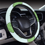 Durian pattern blue background Car Steering Wheel Cover