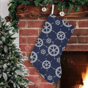 nautical steering wheel design pattern Christmas Stocking