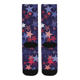 Red blue star pattern Crew Socks