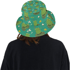 Cute frog dragonfly design pattern Unisex Bucket Hat