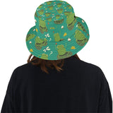 Cute frog dragonfly design pattern Unisex Bucket Hat