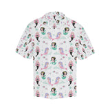 cute mermaid dolphin fish starfish pattern Men's All Over Print Hawaiian Shirt