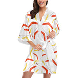 Waterclor boomerang Australian aboriginal ornament Women's Short Kimono Robe