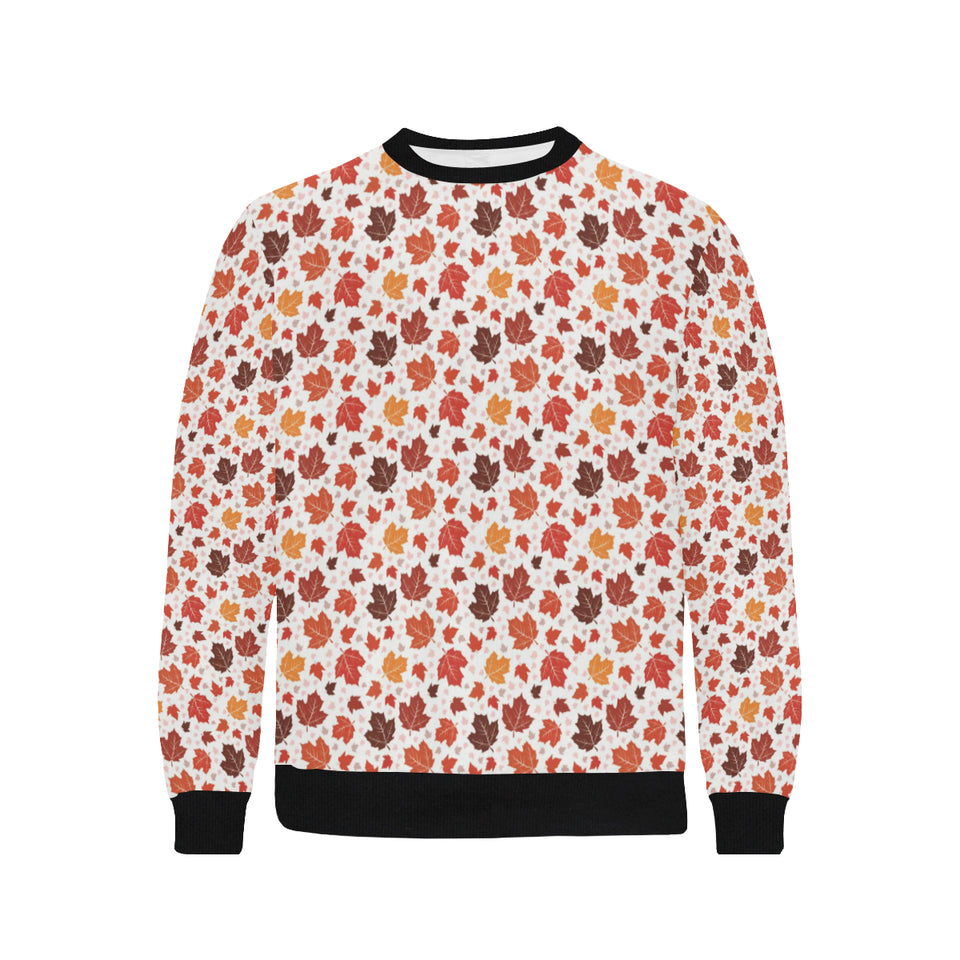 Colorful Maple Leaf pattern Men's Crew Neck Sweatshirt
