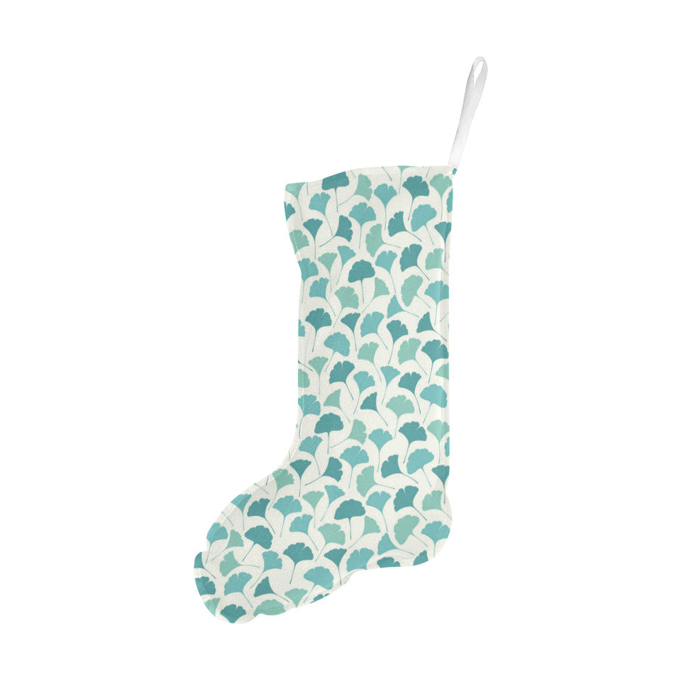 Green ginkgo leaves pattern Christmas Stocking