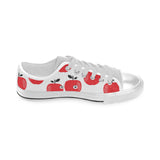red apples white background Men's Low Top Shoes White