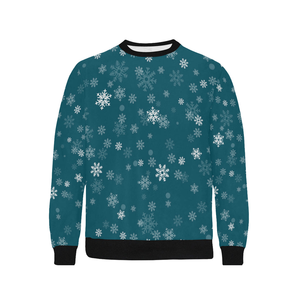 Snowflake pattern dark background Men's Crew Neck Sweatshirt