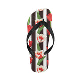 red and white tulips pattern Unisex Flip Flops