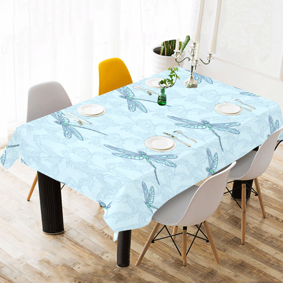 Dragonfly pattern blue background Tablecloth