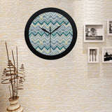 zigzag  chevron paint design pattern Elegant Black Wall Clock